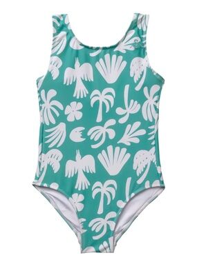 Seaesta Surf x Ty Williams Cloud Aqua Blue One Piece Swimsuit Girls Size 6-7